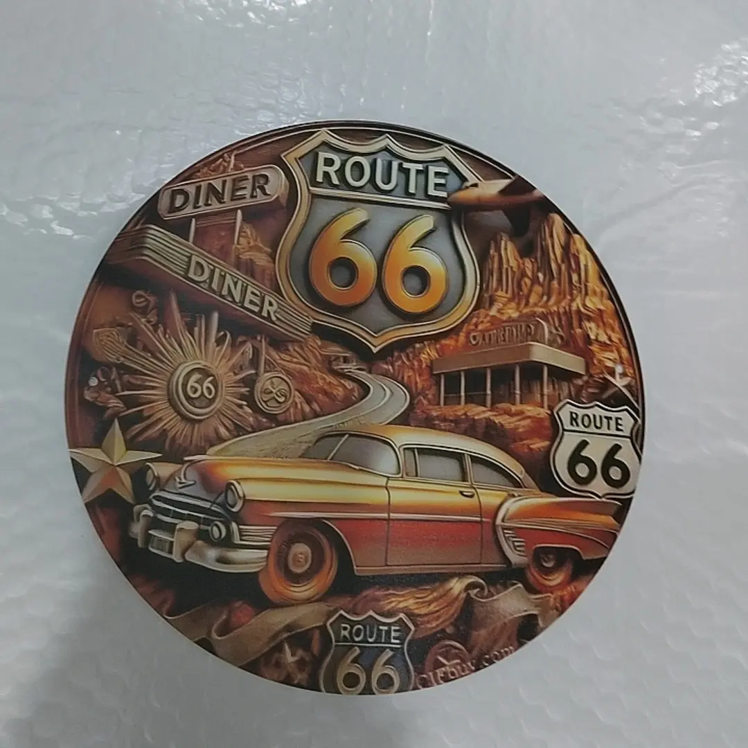 Vintage Route 66 Metal Wall Art Sign, Decorative Plaque, Weatherproof Outdoor Decoration, Home Decor for Living Room Bedroom Office