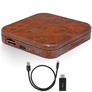 Wireless Carplay Android Box - Seamless Streaming, 4GB RAM, Wood Finish