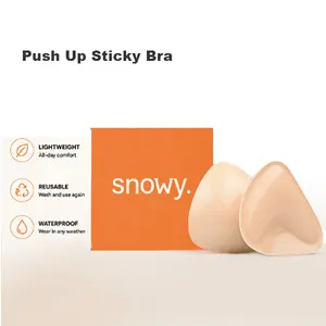 Snowy Sticky Cup Inserts-Push Up bra-Inserts Instant Boost Double-Sided Adhesive Bra Cup For Women Supports Up To 2Cup Sizes Reusable Sweat&Water Resistant Outfit Feminine,Supportive and Breathable Sports Bra for Women Soft Silicone Pads Womenswear