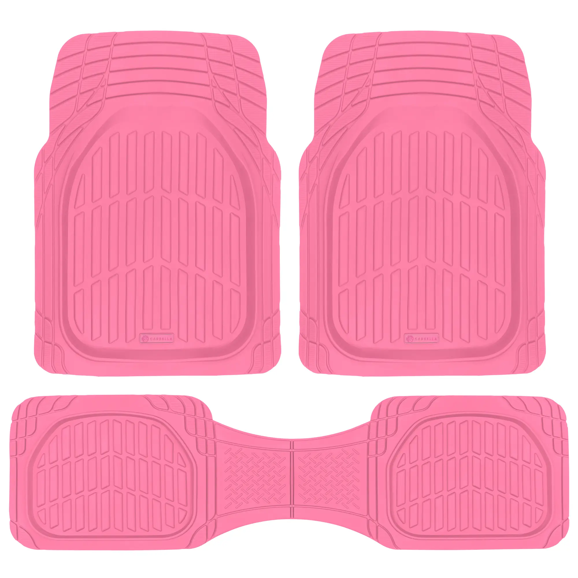 Carbella Heavy Duty Rubber Car Floor Mats - Front & Rear Universal Trim-to-Fit -...