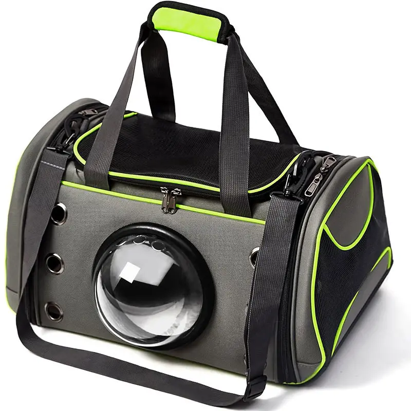 Foldable Solid Pet Carrier Backpack for Small Dogs & Cats - Folds Flat, Zipper Closure, Handheld Strap, Machine Washable, Travel Space Capsule Carrier Bag, Outdoor Travel