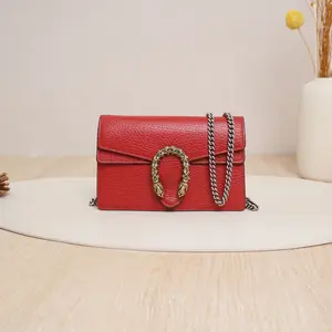 Pre-owned Pebbled Leather Shoulder Bags Gucci 6.5" Dionysus Mini Chain Bag DS043656 A120