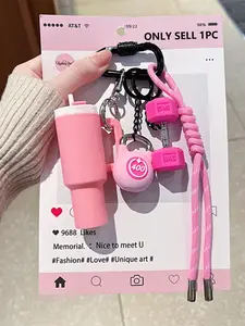 Sports Water Bottle Series Creative Design, Fitness Exercise Accessories, Fashion Savior Keychain, Fitness Series Barbell Dumbbell Plate Exercise Water Pendant, Backpack Pendant, Suitable For Sports Boys And Girls, Exquisite Men And Women Gifts