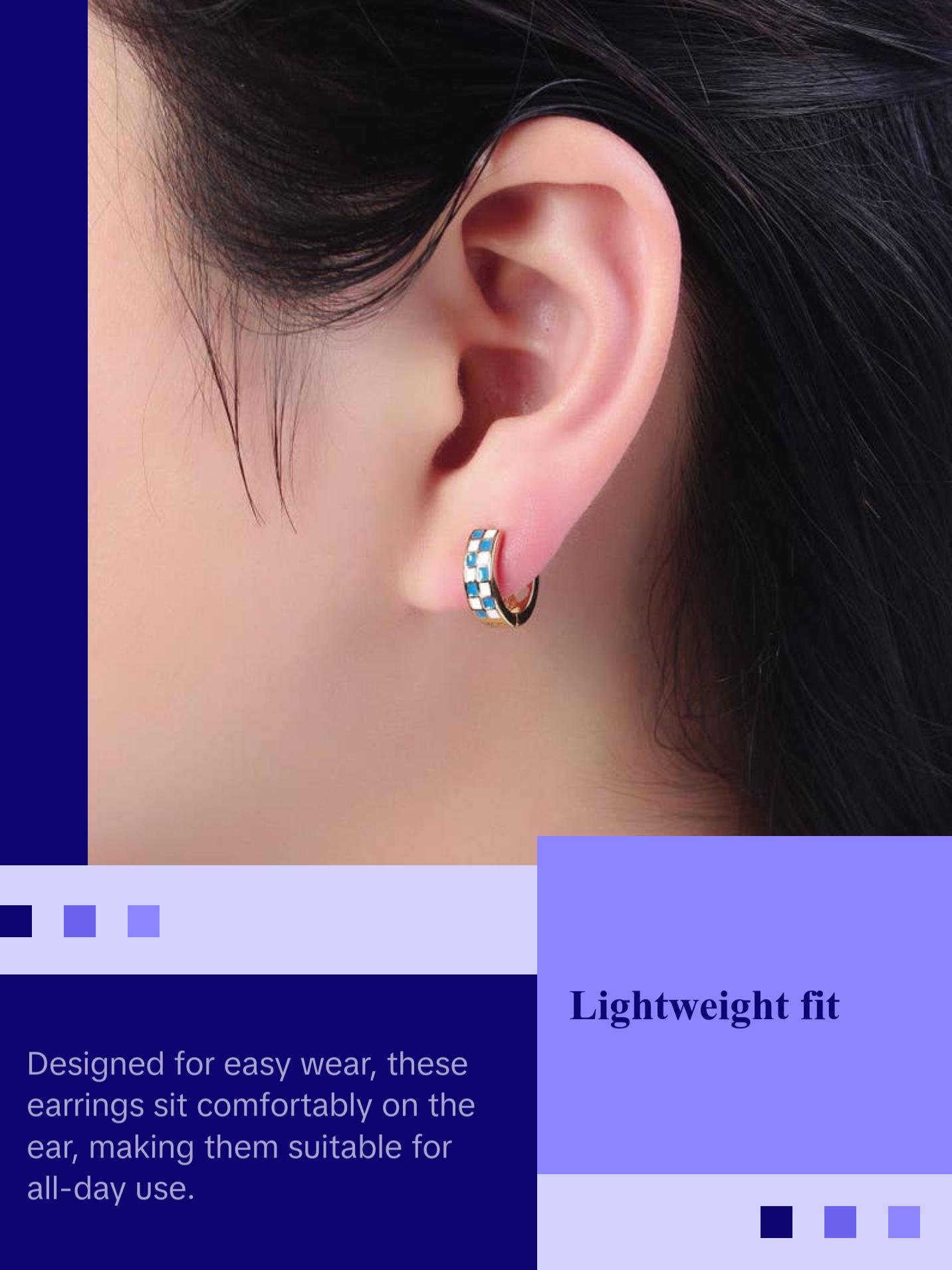 Checker Hoops Earrings