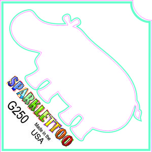 212 MAIN Ruby Red Glitter Tattoo Stencils (G250) - 1.5x2.3x2.3 in, 3-Ply Hippo Shape, FDA Safe, Sparkling Look, Easy Apply, Pack of 100, for Men's Costume Accessories, Tattoo Stencil