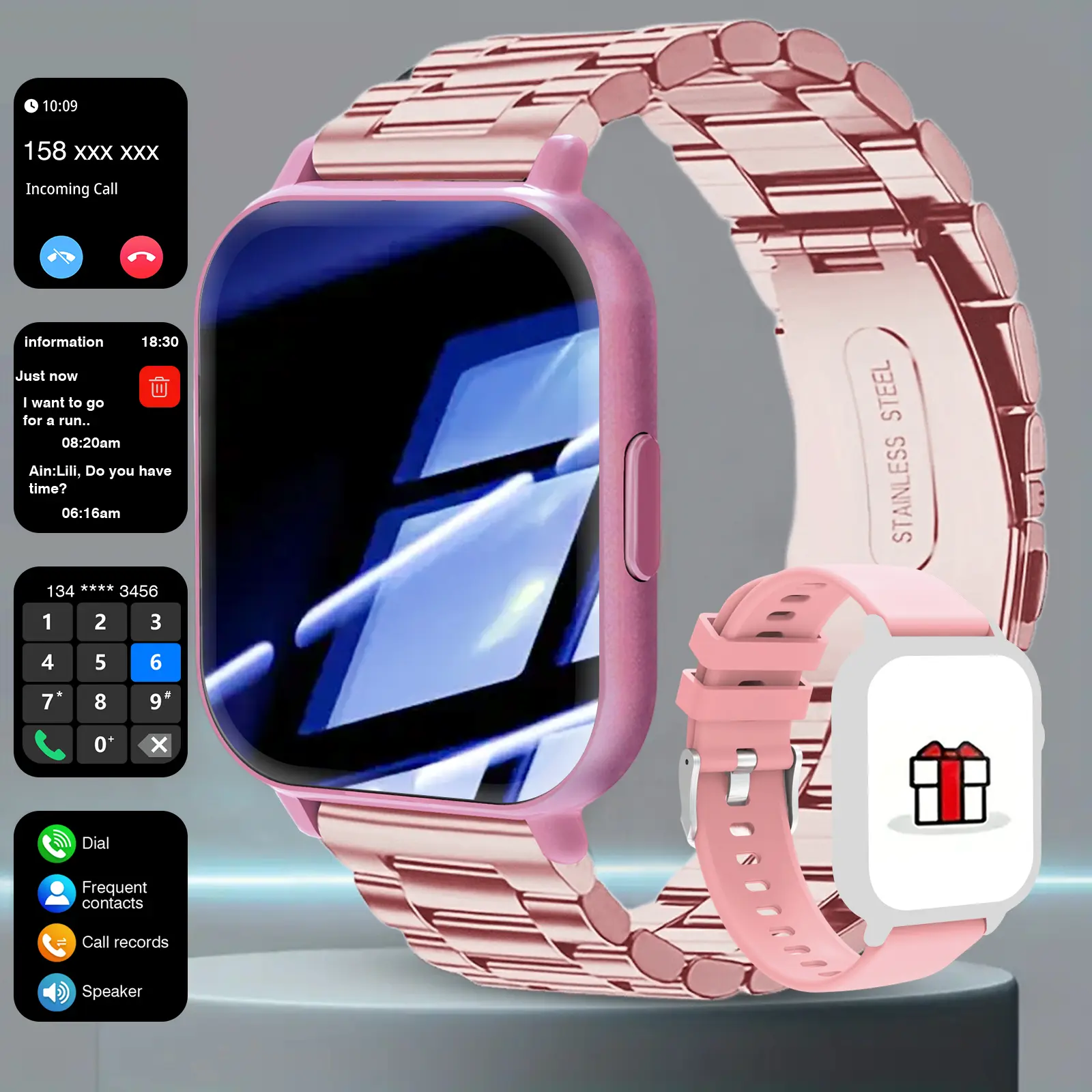 Multifunctional Smart Watch, Fashion Digital Watch with Heart Rate Monitoring and Sleep Tracking, Sports Watch for Women & Men, Wearable