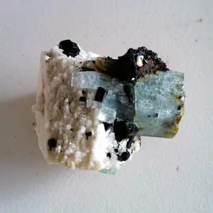 Crystal 7005 : Natural Aquamarine, Shorl, Feldspar specimen from Namibia