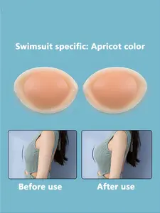 Thick Silicone Invisible Breast Pads for Swimwear, Waterproof Bikini Inserts for Small Breasts, Maximum Support Push Up Bra Accessories