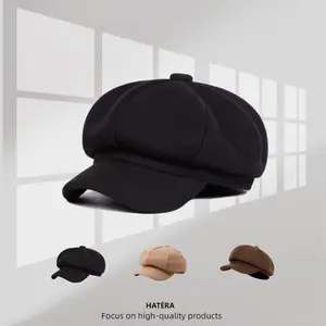 Women's Minimalist Solid Color Cap, Casual Trendy Baker Boy Cap, Fashionable Hat, Adjustable Hat for Women & Girls for All Season