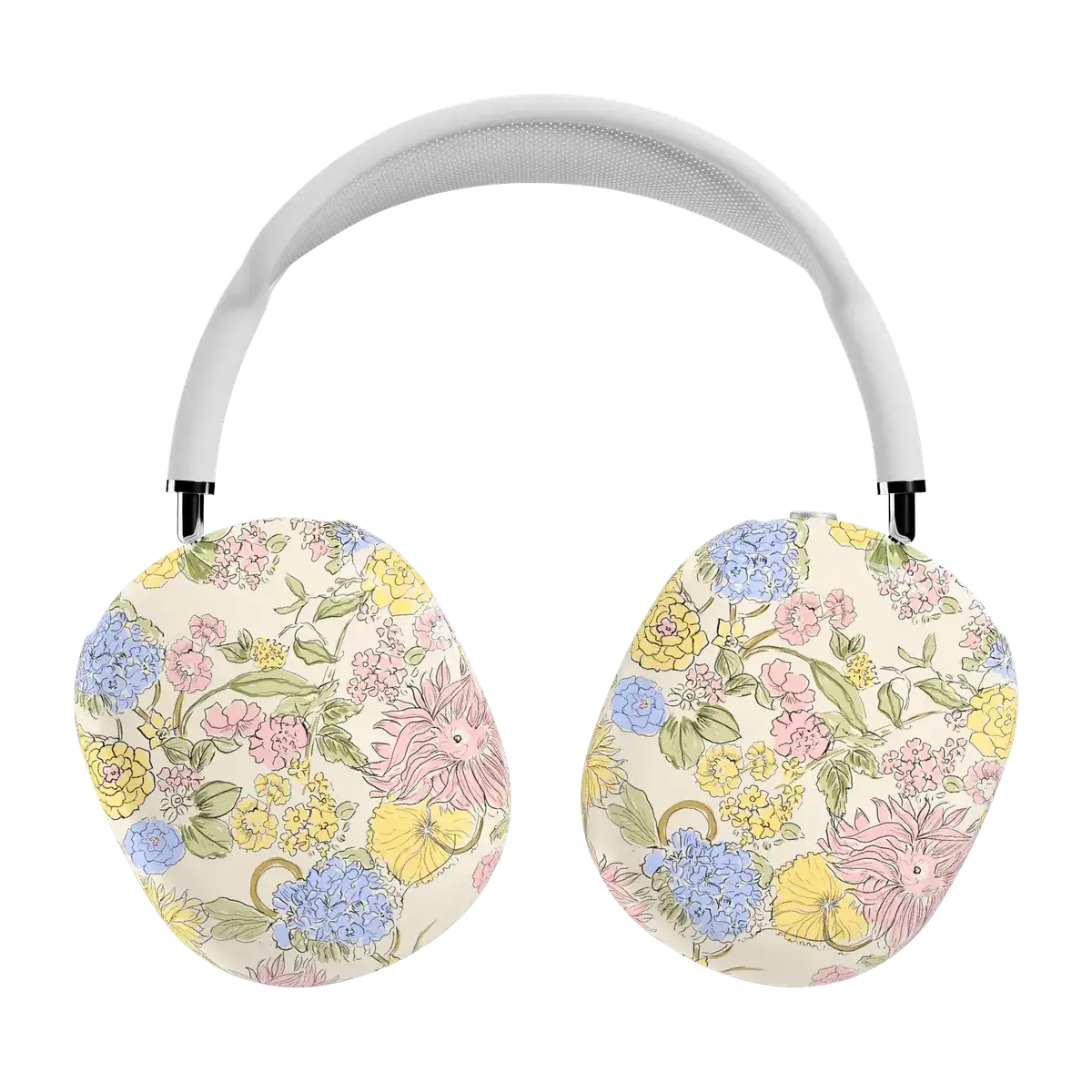 VYD Polycarbonate AirPods Max Case - Snap-On Hard Shell Audio Headset Cover, Prairie Blooms Flower Design, Pastel Fashion Style, Scratch-Proof Protective Durable Accessory for Commute & Charging