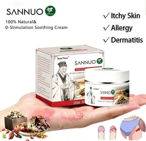 SanNuo herbal natural 0 irritation cool soothing cream, improve genital itching, psoriasis, hand and foot dryness, eczema herpes, allergy, rapid anti-itching and anti-inflammatory, suitable for all sensitive skin and all ages. Healthy skin