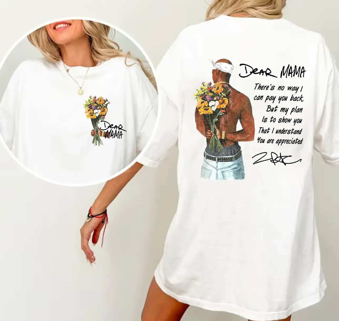Women's Vintage Retro Graphic Print Short Sleeve Cotton T-Shirt - 2Pac Quote Design, Relaxed Fit, Unisex, 24-Hour Shipping, Happy Mothers Day Mom Gift, Rapper Hip Hop Casual Daily Wear, Short Sleeves
