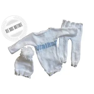 Custom knit Onesie Hat & Pants Set