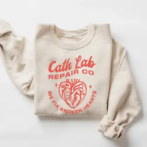 Cath Lab Repair Co Sweatshirt, Funny Cath Lab Nurse Tech Shirt Minimalist Cardiac Rn Radiology Rad Tech Tshirt, Christmas, Valentines