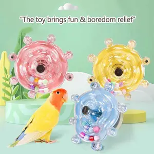 Parrot Toy: Boredom Relief, Chewable Spinner & Frisbee, for Cockatiels/Lovebirds/Budgies/Sun Conures, Birdcage Decoration