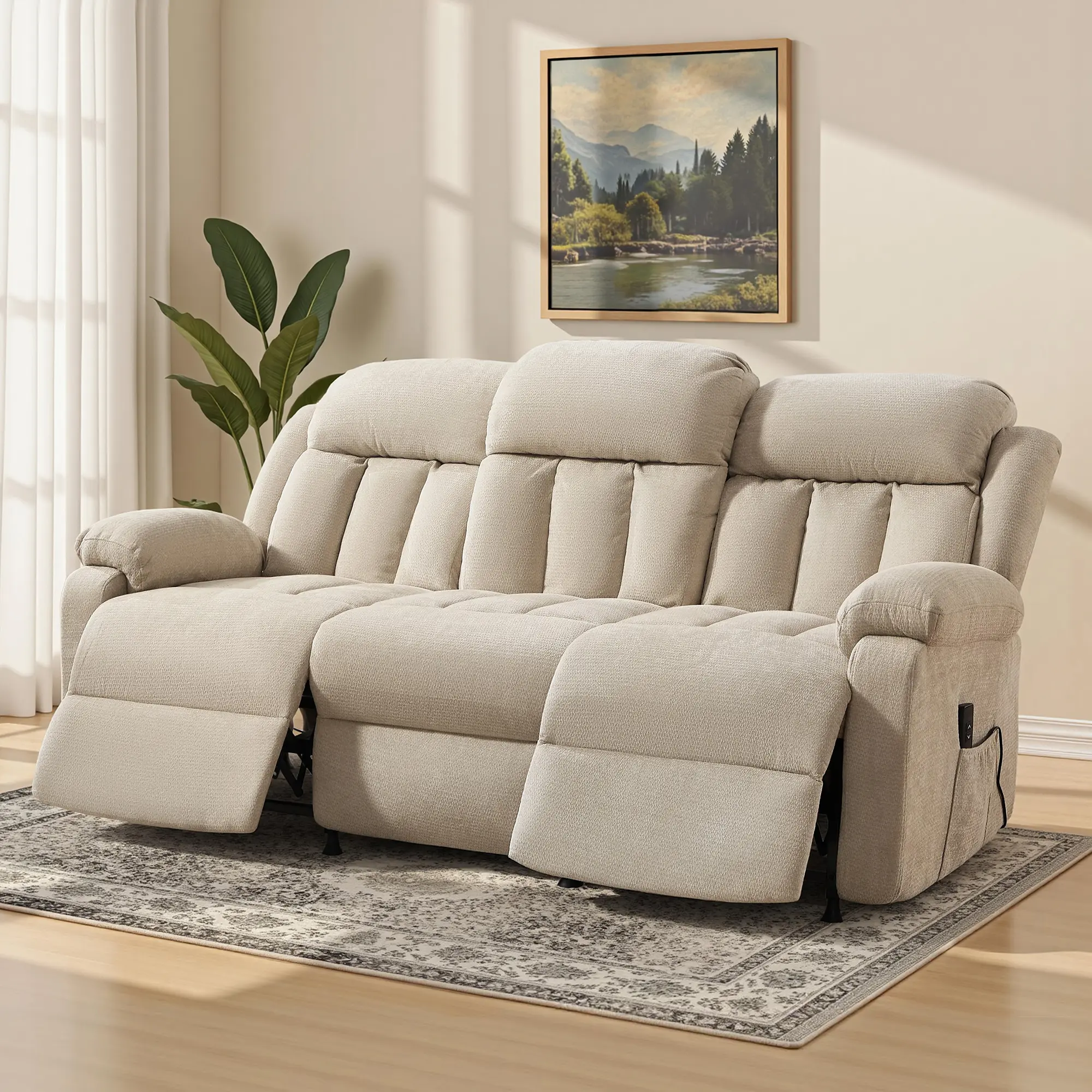 [Ships in Multiple Boxes] ALBOTT 78" Power Reclining Sofa, Electric Recliner Couch, 160° Power Reclining Sofa, Dual Wingback Design, Side Storage Pockets,