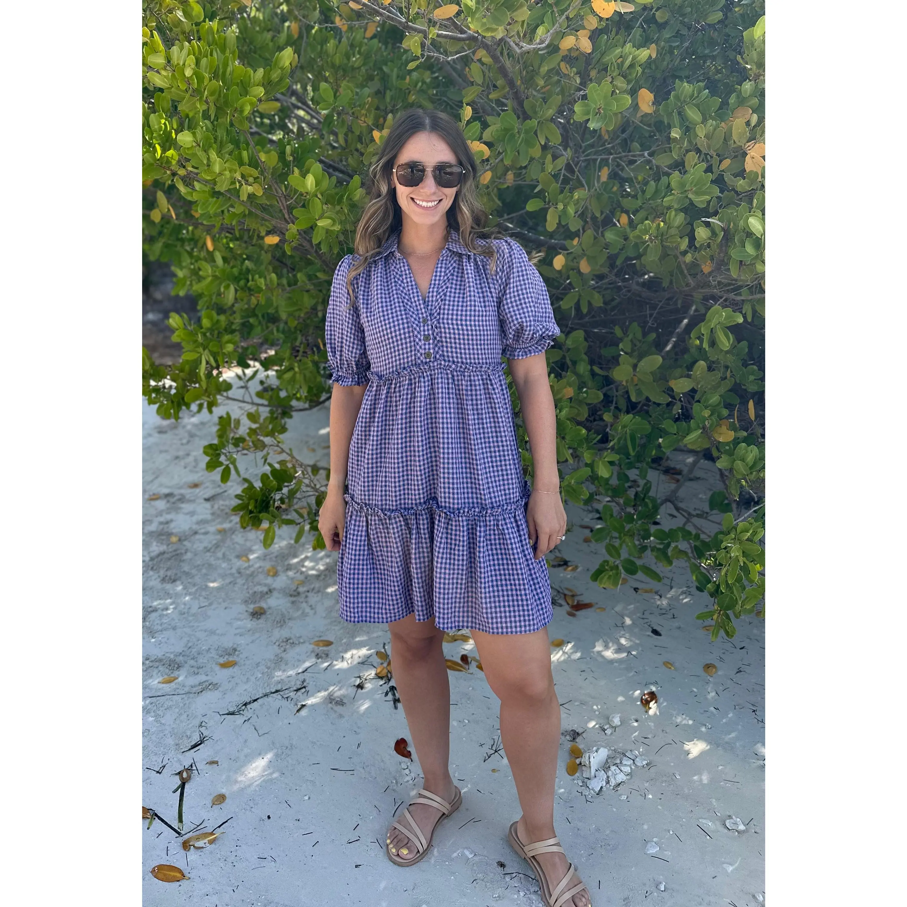 Berry Check Dress