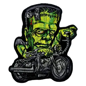 Frankenstein Frankies Sled Embroidered Patch [Iron on Sew on -4.0 X 3.0 inch -FS7]