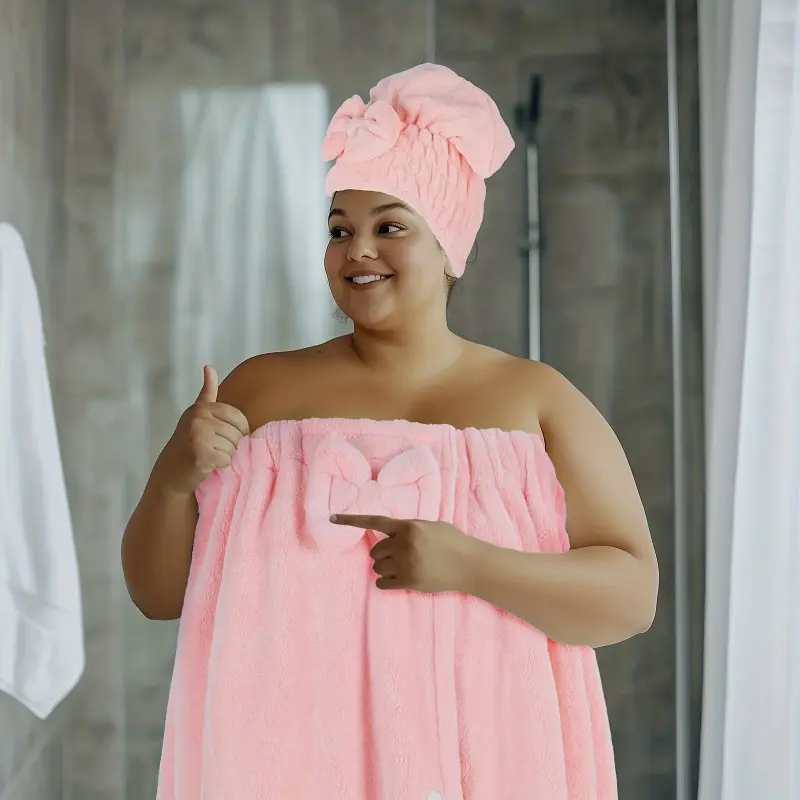 2-piece set 80*215 cm 350g/m² oversized bathrobe with adjustable hood, suitable for XXXL-XXXXL, thickened version, for home and travel, sweat-proof steam bath 31.5*84.65 inches