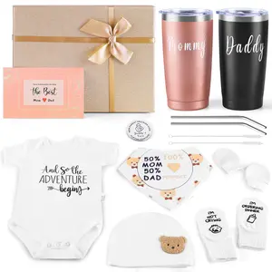 Mom Gifts For Women  Basket Parents Gender Reveal Ideas Gift Set First Time & Dad Expecting To Be Shower Boy Or Girl