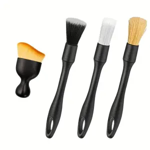 4-Piece Electric Drill Brush Set for Car Interior Crevice Cleaning, Versatile Tools for Deep Cleaning and Maintenance, Car Detailing Brushes