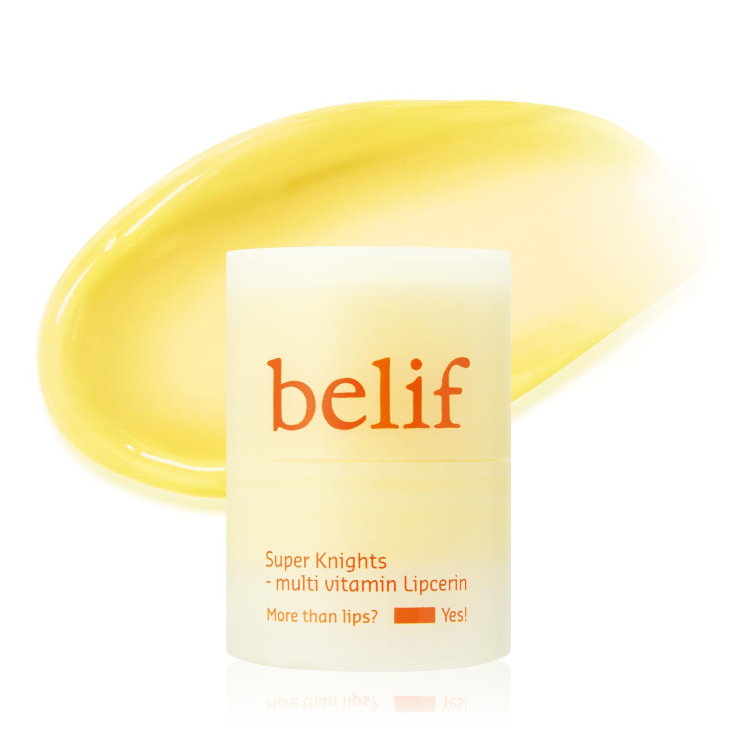 belif Super Knights Multi Vitamin Lipcerin, Korean Skincare for Lips – Exfoliates, Nourishes & Strengthens Lip Skin Barrier with Vitamin B3, C, E & B12