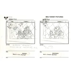 Chip n Dale Rescue Rangers Original Production Animation Storyboard Walt Disney FIRST EPISODE 1988 A89