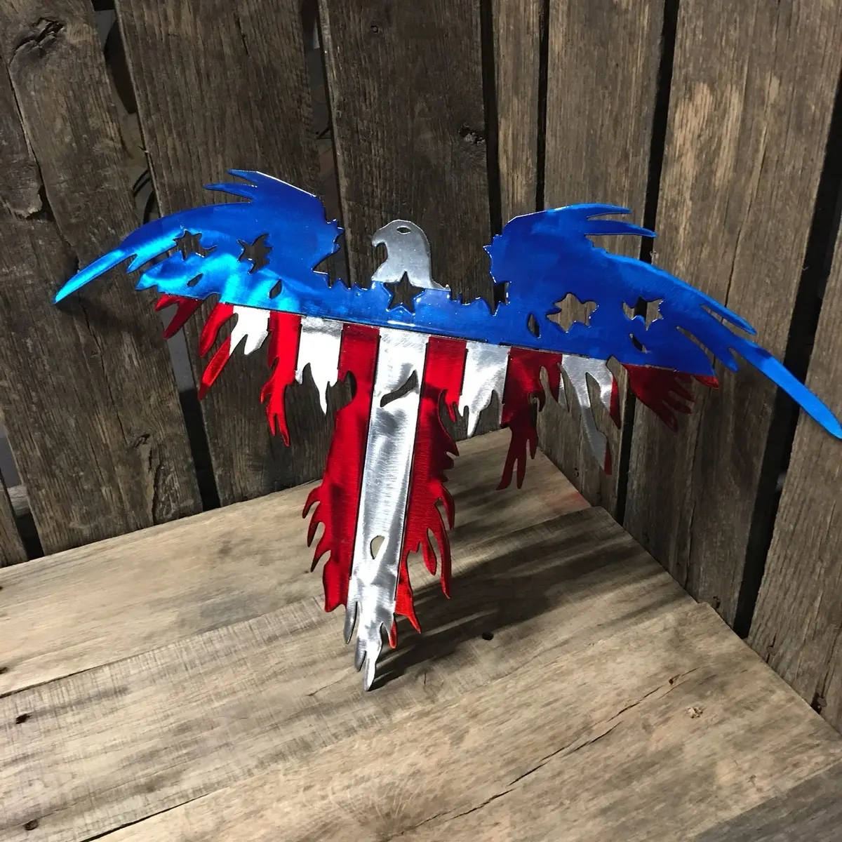 Patriotic Eagle 16 Gauge Steel Polished Paint with Our Special Translucent Paint and Clear Coat for Indoor and Outdoor Use by Avery Lane Designs
