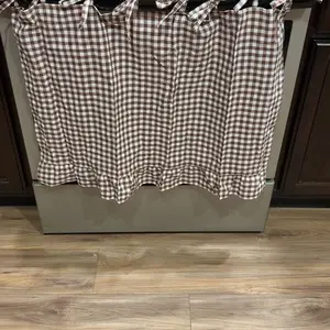2026 New Gingham Plaid Oven Skirt Cover - Boho Farmhouse Stove Curtain with Ruffled Bow Tie, Lace Trim - Retro Cottagecore Kitchen Decor, Home Decor Items for Summer Farmhouse Styling, summerwins