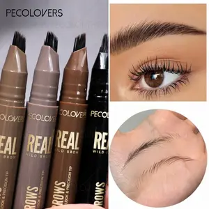 Waterproof Four-pronged Eyebrow Pencil,Non-smudged,  Four-end, Long-lasting, Water-resistant, Anti-smudged Eyebrow Pencil, Precisely Sculpted Brows, Eyebrow Shape, Eyebrow Makeup Products