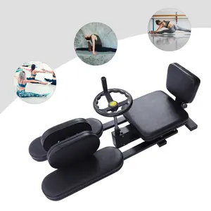180° Adjustable Leg Stretcher Machine with Large Cushioned Seat & Joint Protectors, Heavy Duty 220 lbs Capacity, Handwheel Control for Yoga, Dance, Martial Arts, Home Gym Flexibility Training (Fit Below 5.58ft)