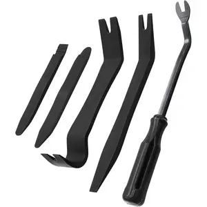 5 Pcs Car Trim Removal Tool Kit Upholstery Tools Auto Clip Pry Tool for Door Dash Dashboard Panel Fastener Remover Push Pin Puller Body Repair Tools Black