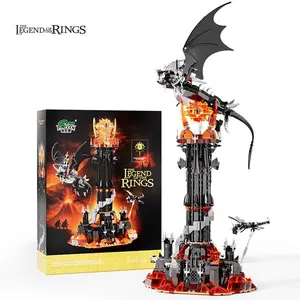 Dark Dragon & Magic Tower Castle Building Blocks Bricks Set, Brick Model Set, Ideal for Boys Girls Adults over 12, Perfect Gift for Movie Fans and Architecture Enthusiasts