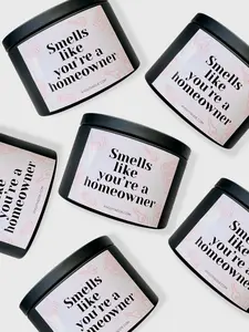 Smells Like You’re a Homeowner Candle – Funny New Home Gift, First Time Homeowner Gift, Realtor Closing Gift, Housewarming Gift, Vegan Coconut Soy Wax Candle