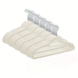 40/50/60 Piece Velvet Clothes Hangers Set, Drying Rack Hangers, Non-Slip Hook, 360° Rotating, Stainless Steel, Ideal for Dorms and Home Storage