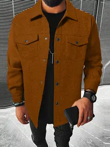 Men's Plus Size Preppy Style Jacket Coats, Fashionable Practical Men's Outerwear, Suitable for Any Occasion, Comfortable and Stylish