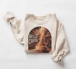 Retro Antelope Canyon Arizona Sweatshirt - 90s Slot Canyon Red Rock Canyoneering Travel Destination - Unisex Crewneck Sweatshirt