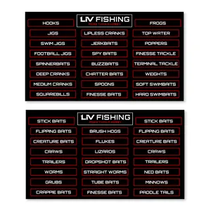 LIV FISHING Tackle Label Sheets