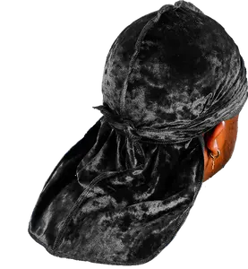Premium Crushed Velvet Black Durag