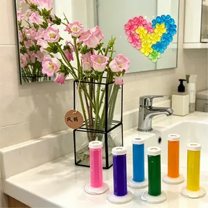 Toilet cleaning stamps, long-lasting scented toilet cleaning gel, automatic toilet cleaner (includes 4 flower stamps), bathroom deodorizer and stain remover, easy to use.