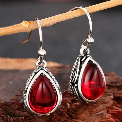 Fashionable Water Drop Artificial Gemstone Decorated Dangle Earrings, Statement Earrings, Elegant Jewelry for Women, Trendy All-match & Exquisite Jewelry for Birthday Gift, Casual Trendy Jewelry, Fashionable Jewelry Accessories