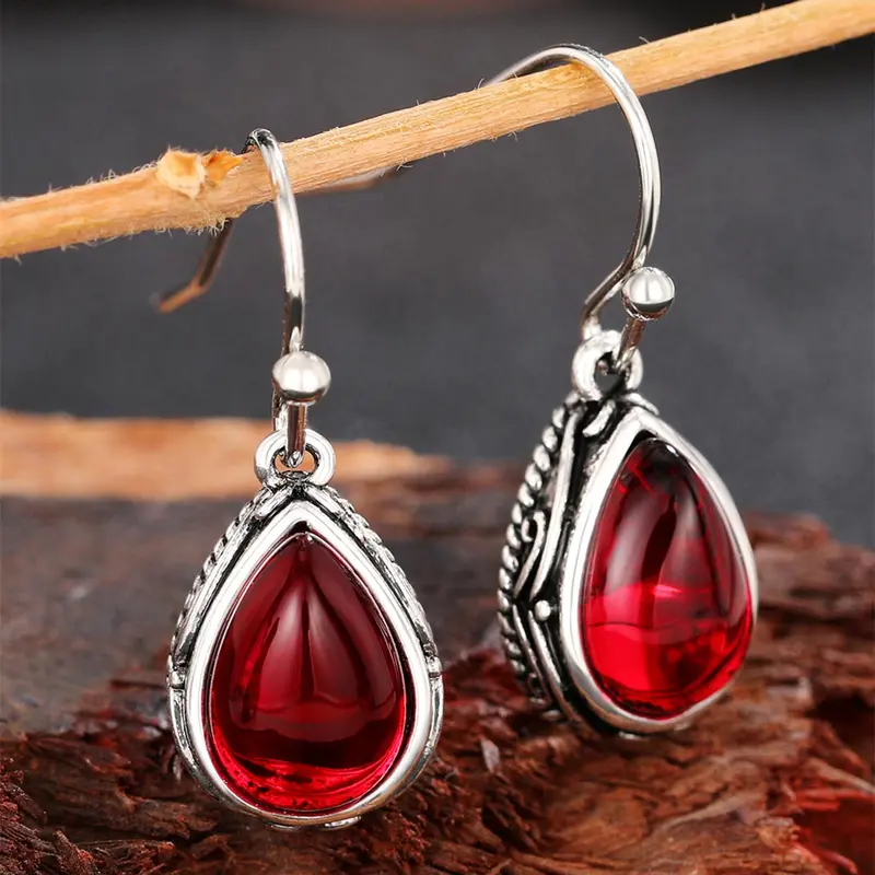 Fashionable Water Drop Artificial Gemstone Decorated Dangle Earrings, Statement Earrings, Elegant Jewelry for Women, Trendy All-match & Exquisite Jewelry for Birthday Gift, Casual Trendy Jewelry, Fashionable Jewelry Accessories