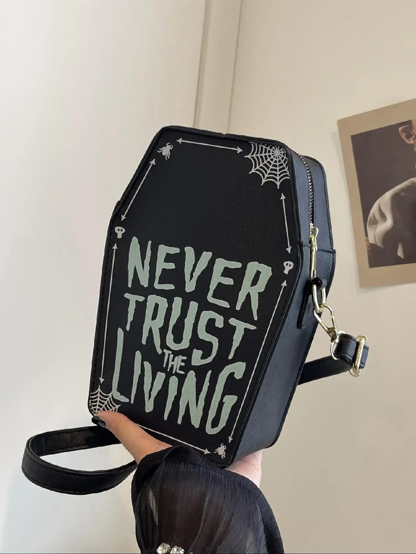 Fashionable Letter & Spider Web Pattern Crossbody Bag, Casual Pu Leather Mini Shoulder Bag for Women, Trendy All-match Commuter Bag for Daily Used