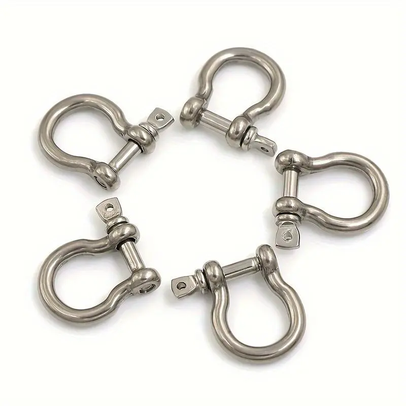 5pcs M4 Stainless Steel Industrial Heavy Duty Bow Shackle with Screw Pin for Rigging and More!