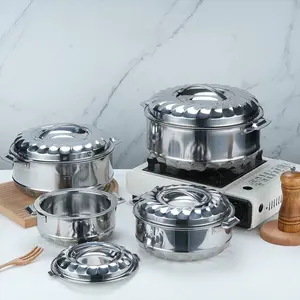 4pcs Stainless Steel Insulated Pots, Heat Resistant Kitchenware for Home, Camping, Picnic, Travel, Restaurant, Ideal Gift for Cooking Enthusiasts