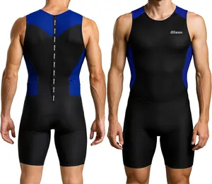 Men's Performance Triathlon Suit Sleeveless Tri Suit Padded Quick Dry Run Swim Bike