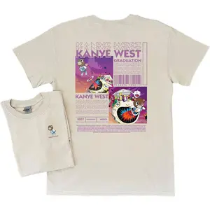 Kanyeee 2 sides Graduation T-Shirt, Full Color, Unisex T-Shirt, For Women, For Men Casual Cotton