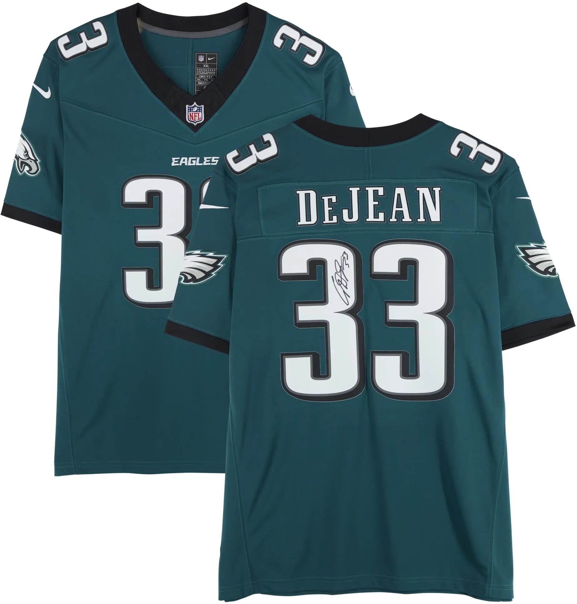 Cooper DeJean Philadelphia Eagles Autographed Nike Midnight Green Vapor Fuse Limited Jersey - Fanatics Authentic Certified