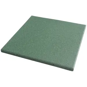 Rubber-Cal "Eco-Sport" Interlocking Flooring Tiles - 1in x 20in x 20in - Rubber Tile - Green