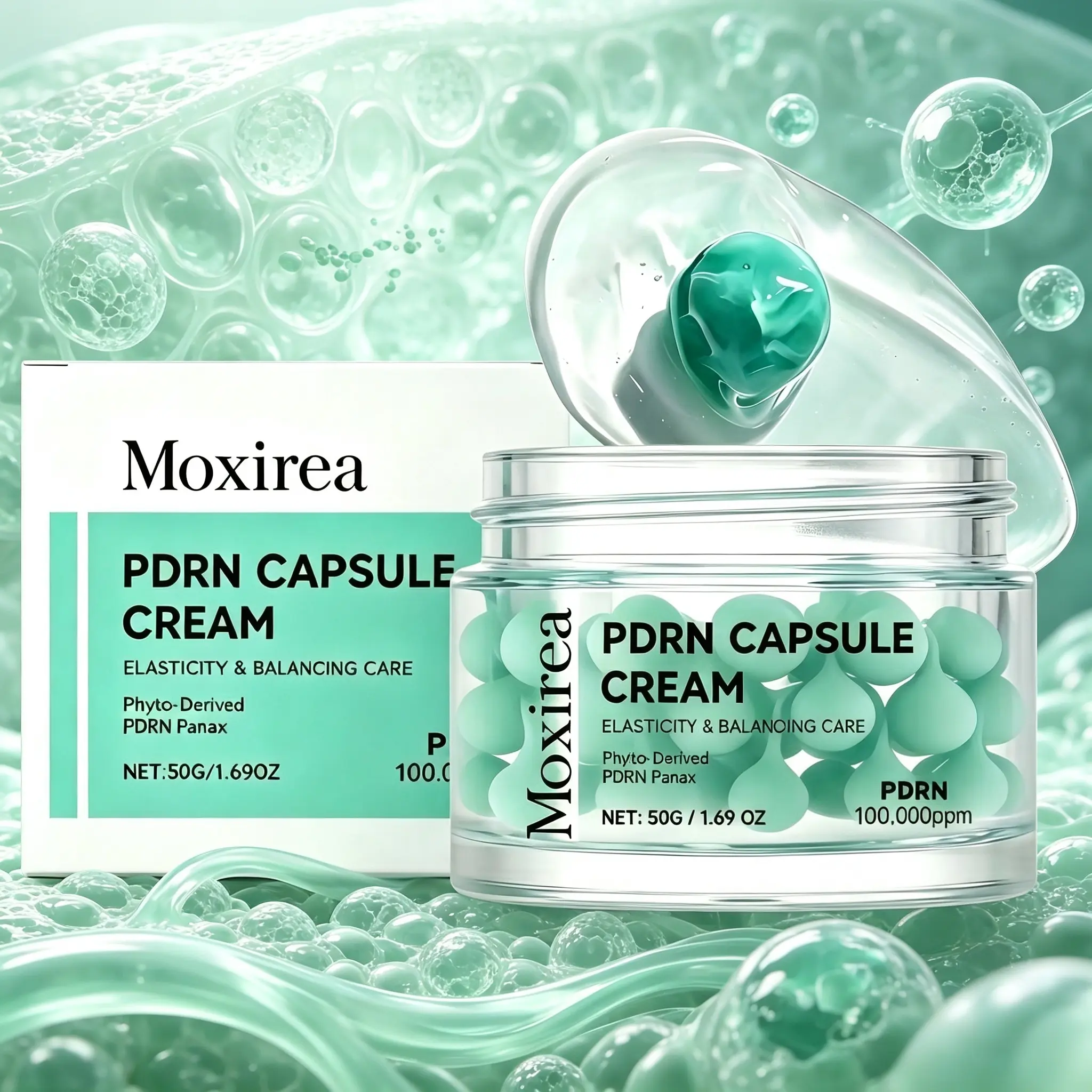 PDRN Capsule Cream with Salmon DNA Collagen by ,  PDRN Cream, Firming and Hydrating Face Moisturizer Cream with 5% Niacinamide for Plump, Smooth, Dewy-Looking Skin, Lightweight 1.69 oz refreshing